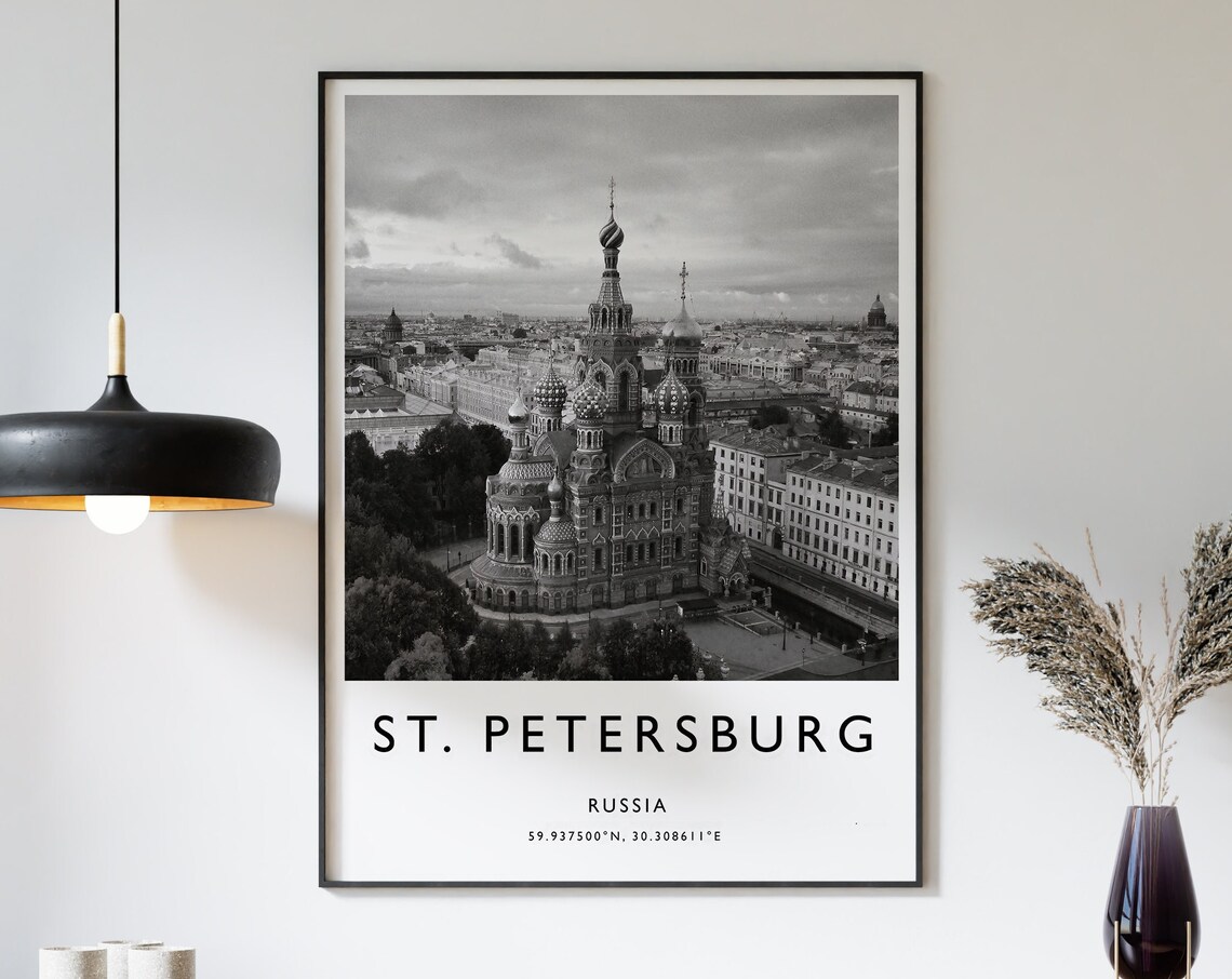 St Petersburg Russia Church of Spilled Blood Aerial Photo Poster