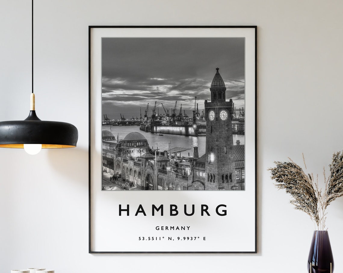 Hamburg Travel Print Hamburg Travel Poster Germany Travel Poster European Travel Art Print Photographic Wall Art Travel Print