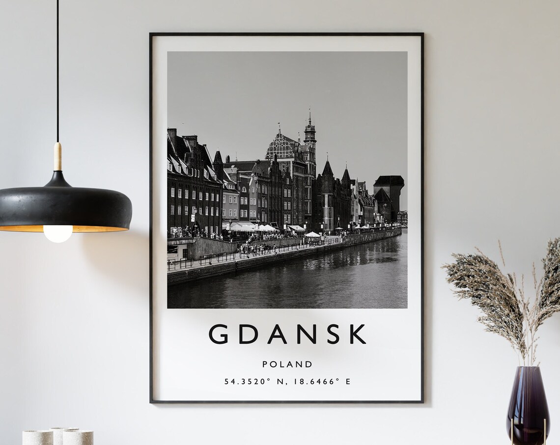 Gdansk Poland Historic Old Town Riverside Waterfront Photo Poster