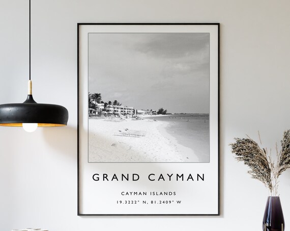 Grand Cayman Travel Print Grand Cayman Travel Poster Cayman Islands Travel Print Beach Travel Poster Sea Travel Art Travel Gift