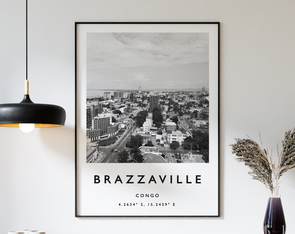Brazzaville Travel Poster, African Travel Art Print