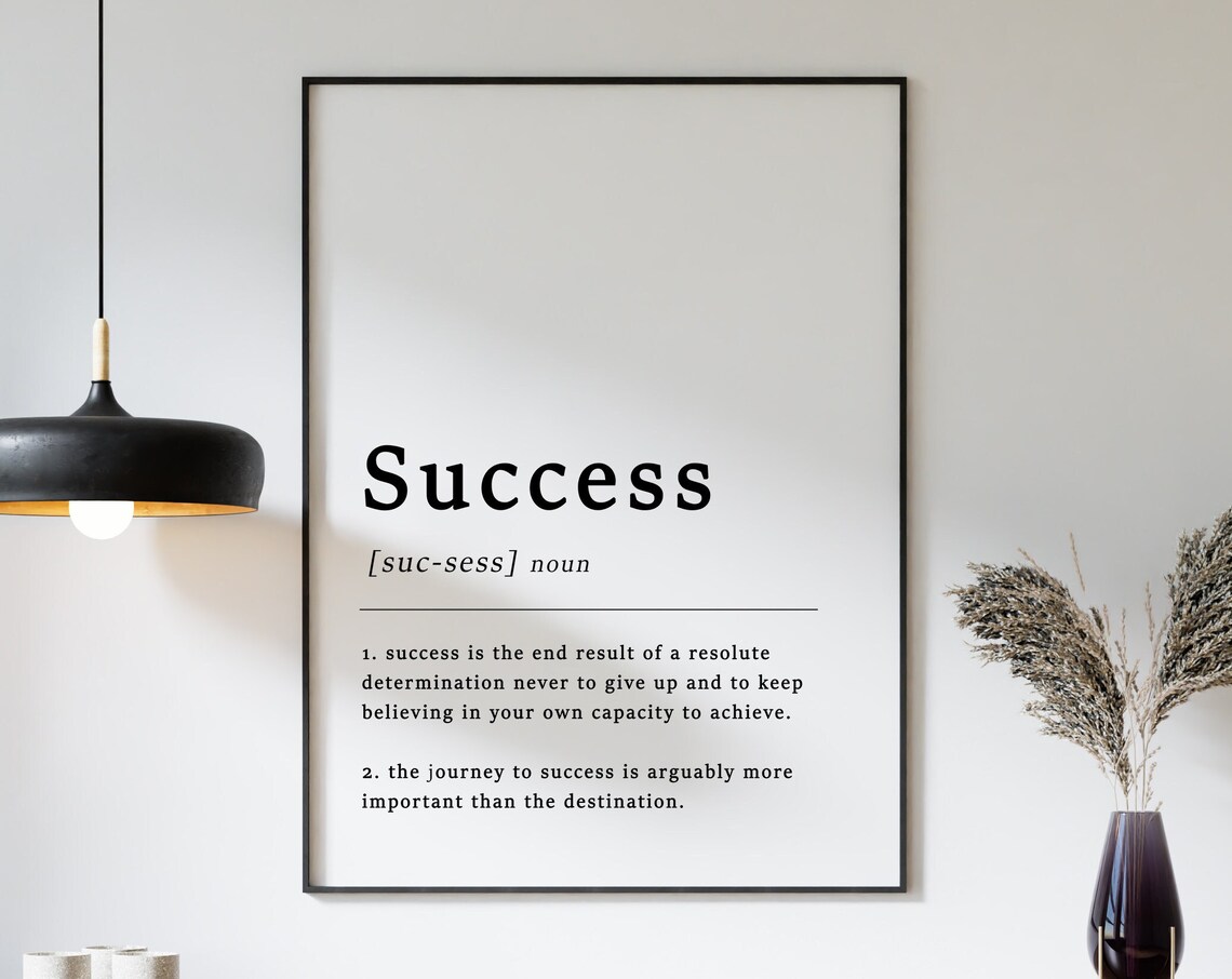 Definition Of Success Quote Poster, Entrepreneur Gift