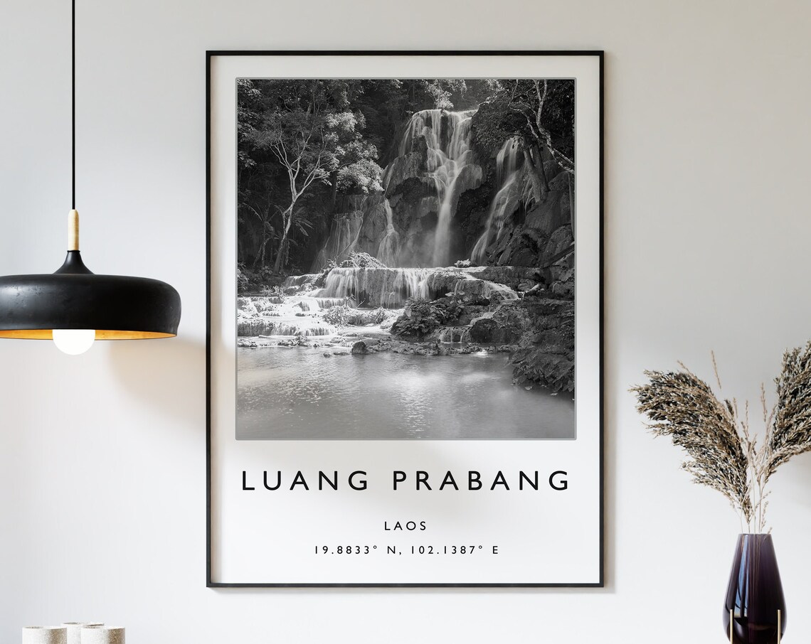 Luang Prabang Laos Travel Print Laos Travel Poster Laos Travel Print Southeast Asia Travel Poster Travel Gift Backpackers Gift