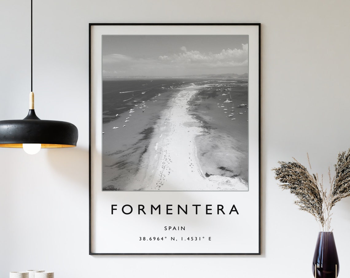 Formentera Spain Aerial Beach Photo Travel Poster Coastal Artwork