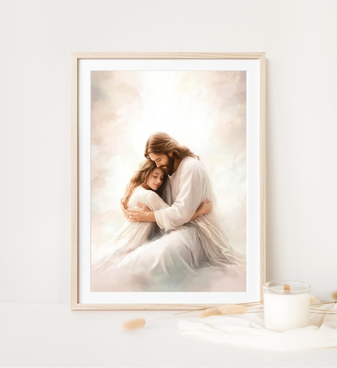 Comfort With Jesus Embracing Woman Christian Faith Painting Poster - Image 5