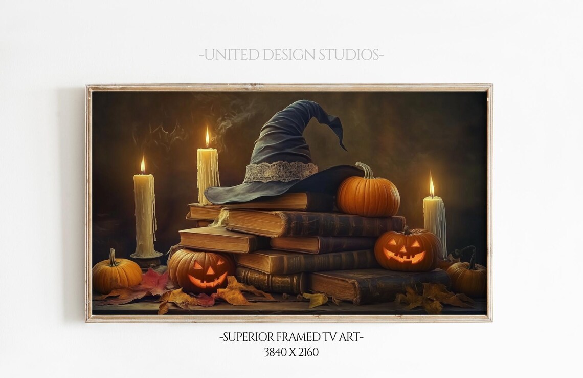 Witch Halloween Wall Art, Spooky Fall Art Print