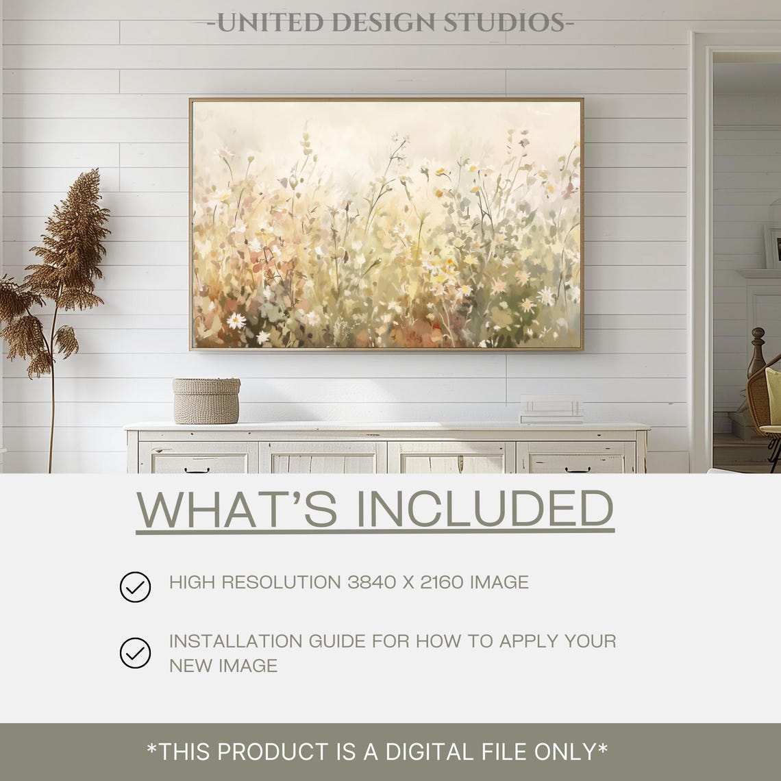 Soft Watercolor Wildflowers Beige Pink Spring Botanical Art Poster - Image 2