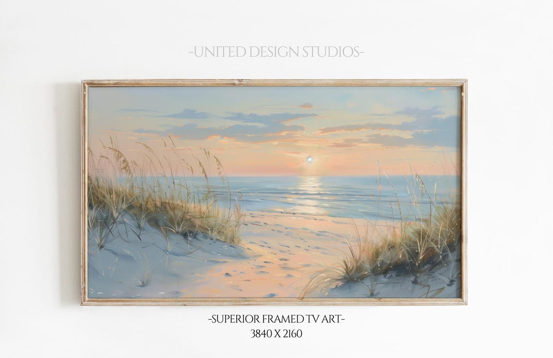 Beach and Sunset Coastal Art Print