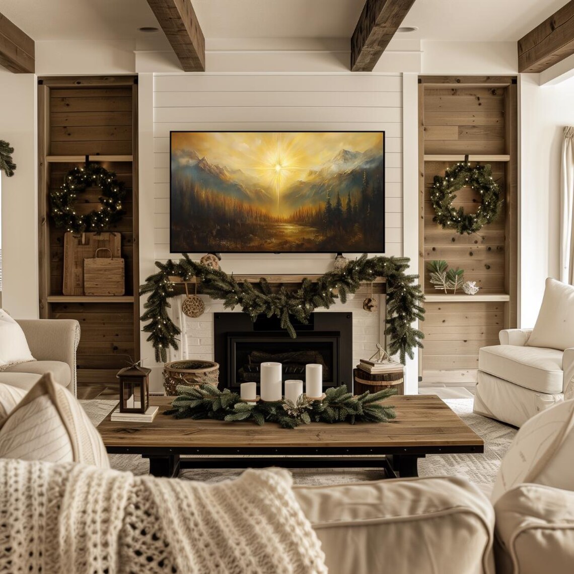 Star Of Bethlehem Radiant Sky Mountain Valley Christmas Faith Poster - Image 4