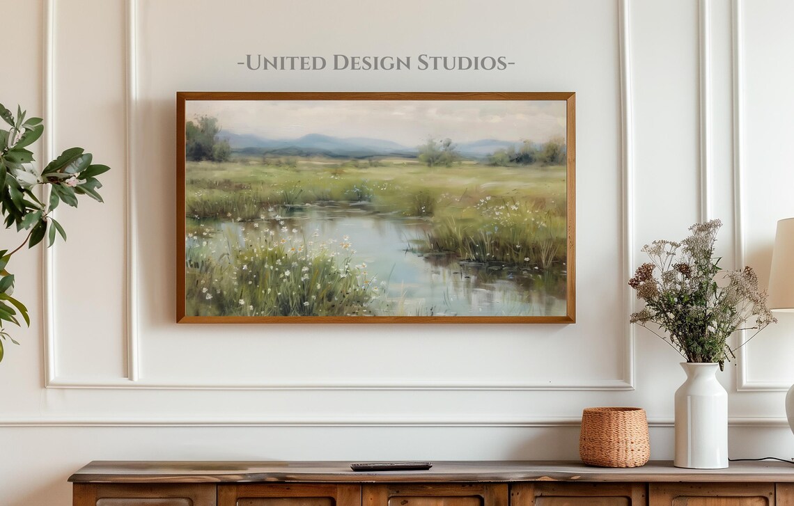 Wildflowers Pond Farmhouse Flowers Art Print - Image 5