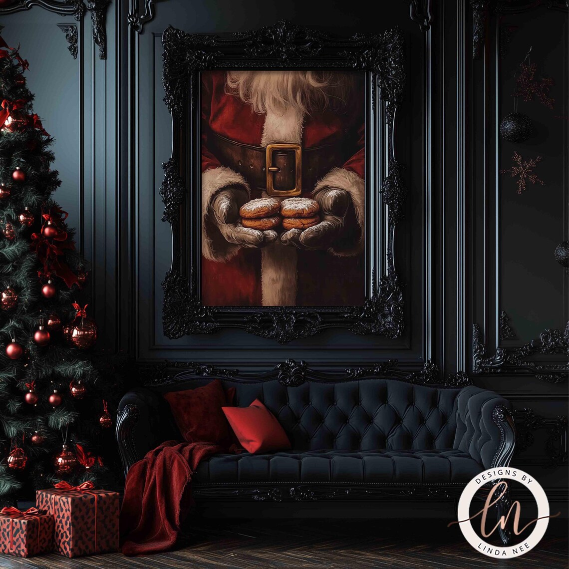 Cookies For Santa Vintage Christmas Art Print - Image 3