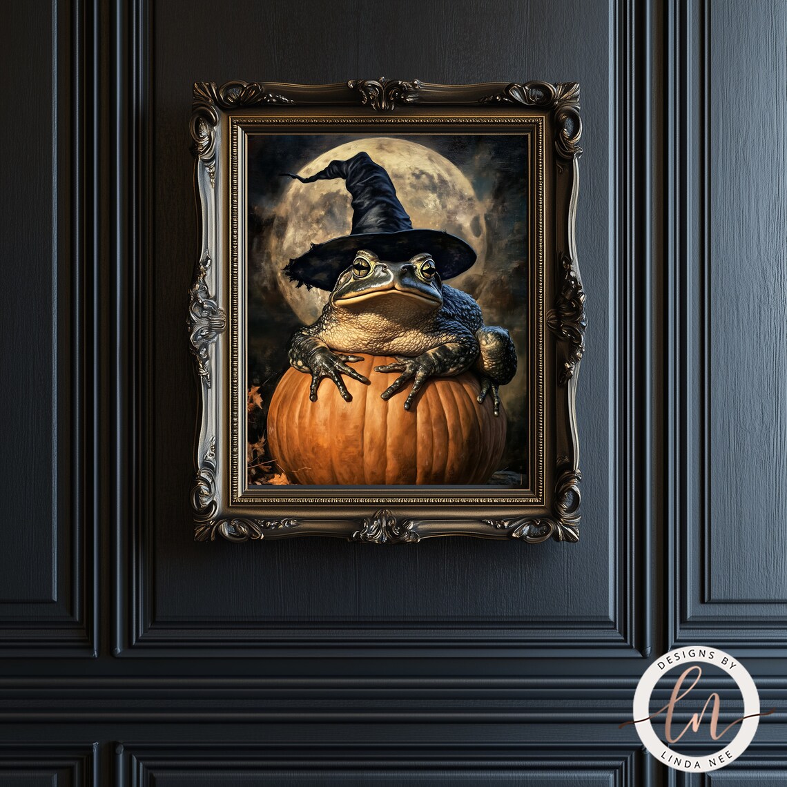 Halloween Toad Art Print, Samhain Moonlit Witchcraft - Image 3
