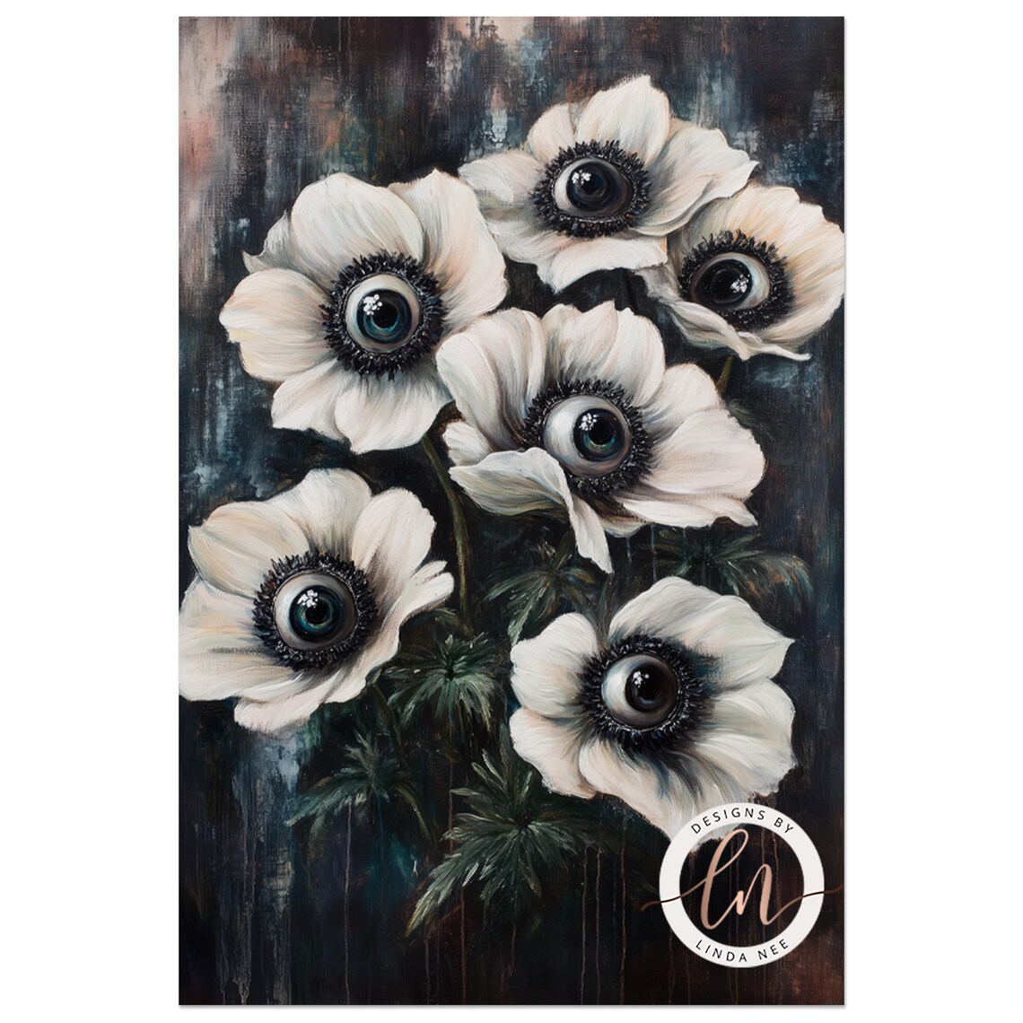 Moody Botanical Goth Art Print, Dark Academia - Image 4