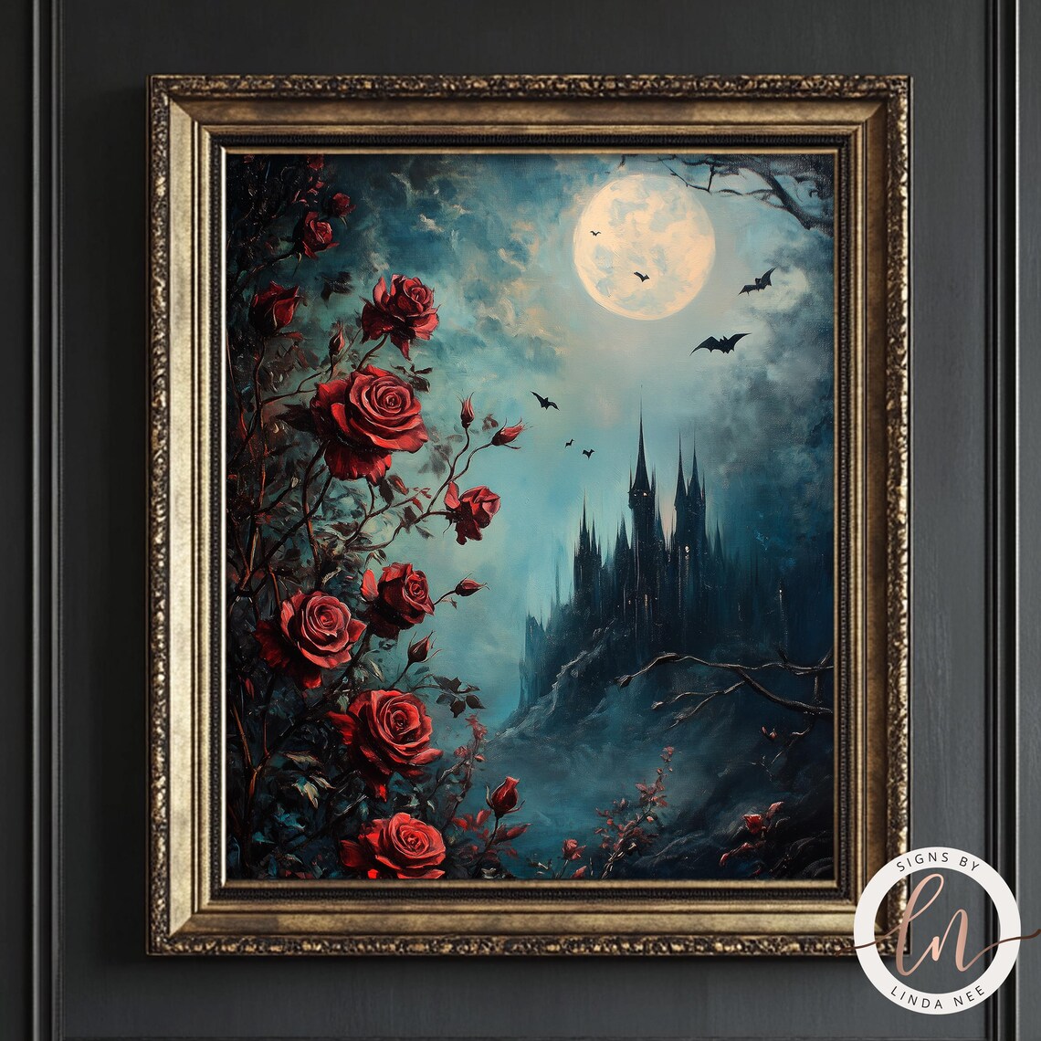 Gothic Castle Art Print, Dark Academia Vintage - Image 4