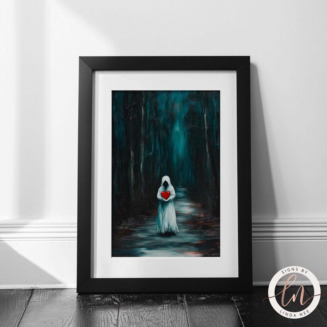 Ghost Holding a Heart, Gothic Vintage Poster Print - Image 4