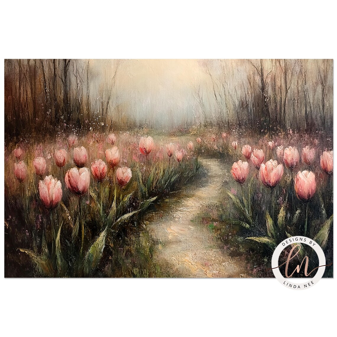 Vintage Tulip Floral Spring Art Print, French Country - Image 3