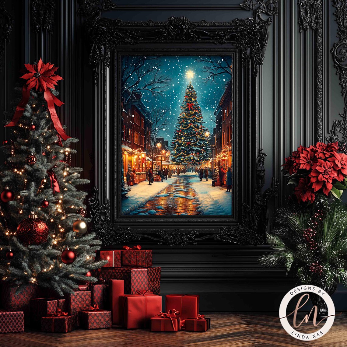 Christmas In The City, Classic Farmhouse Art Print - Image 2