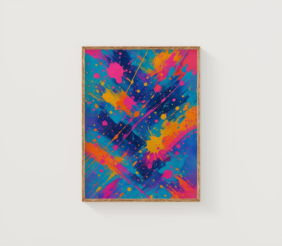 Abstract 80s Poster Retro Neon Wall Art