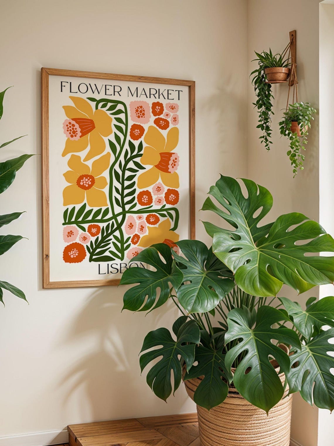 Lisbon Flower Market, Matisse Style Art Print - Image 3
