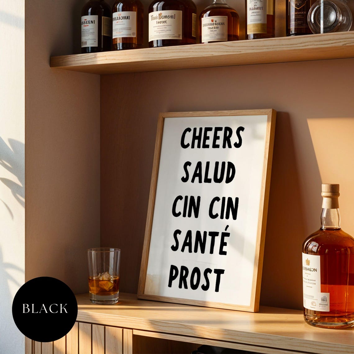Cheers Print, Bar Cart Decor Wall Art - Image 3
