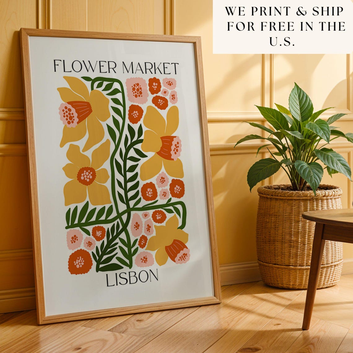 Lisbon Flower Market, Matisse Style Art Print