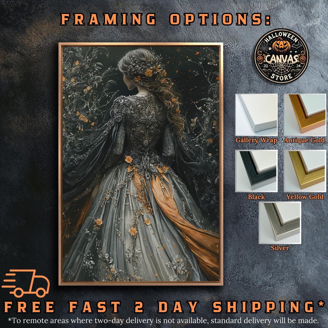 Victorian Girl In Wonderful Dress Print Fantasy Floral Home Decor Dark Academia Art Bohemian Poster Ready To Hang Framed Wall Art - Image 4