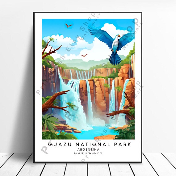 Iguazu National Park Argentina Poster Waterfalls Jungle Wildlife