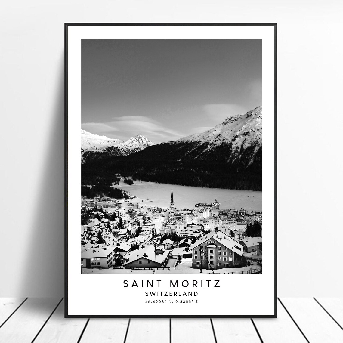 Saint Moritz Minimalist Travel Poster, Switzerland
