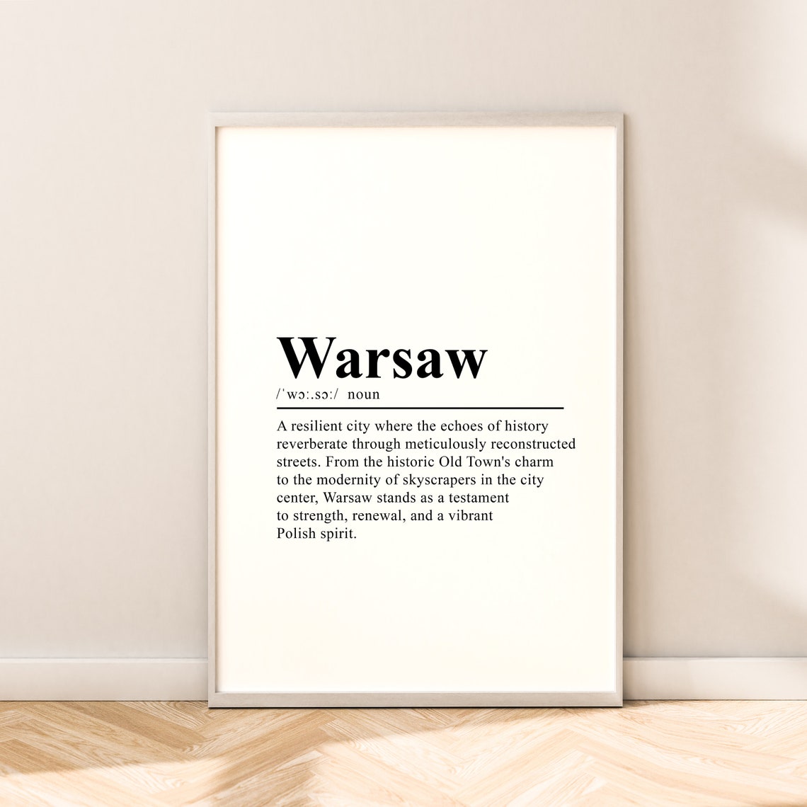 Warsaw Travel Print Warsaw Definition Poster Warsaw Wall Art Warsaw Wall Print Minimalist Warsaw Poster Warsaw Home Dcor Christmas Gift