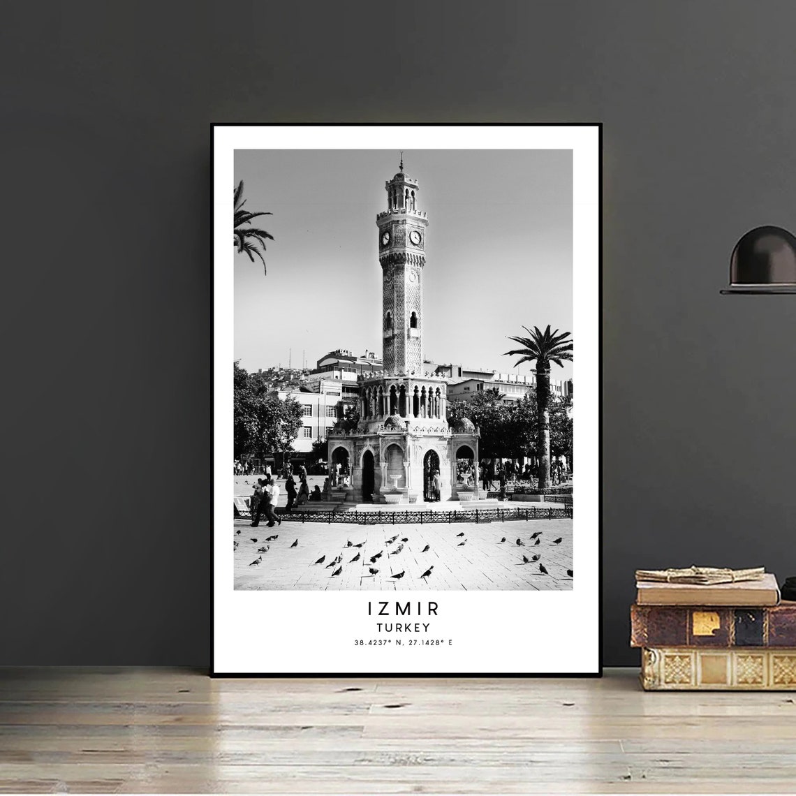 Izmir Black and White Minimalist Travel Poster - Image 2