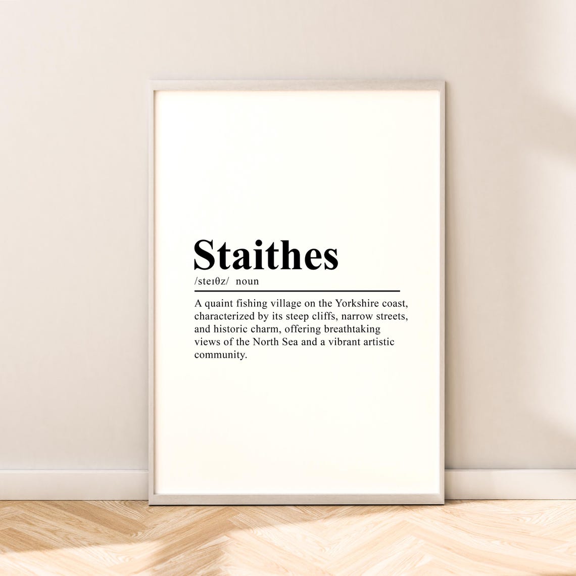 Staithes Minimalist Travel Poster, England Art Print