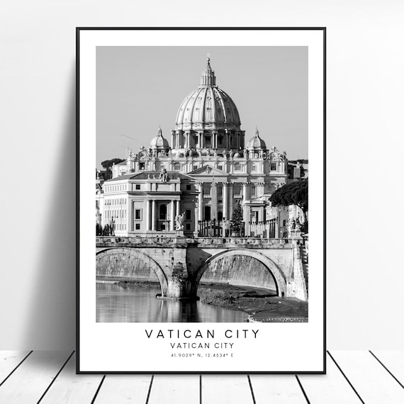 Vatican City Travel Print, Minimalist Landmark Poster