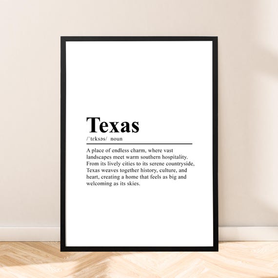 Texas Minimalist Travel Poster, State Art Print