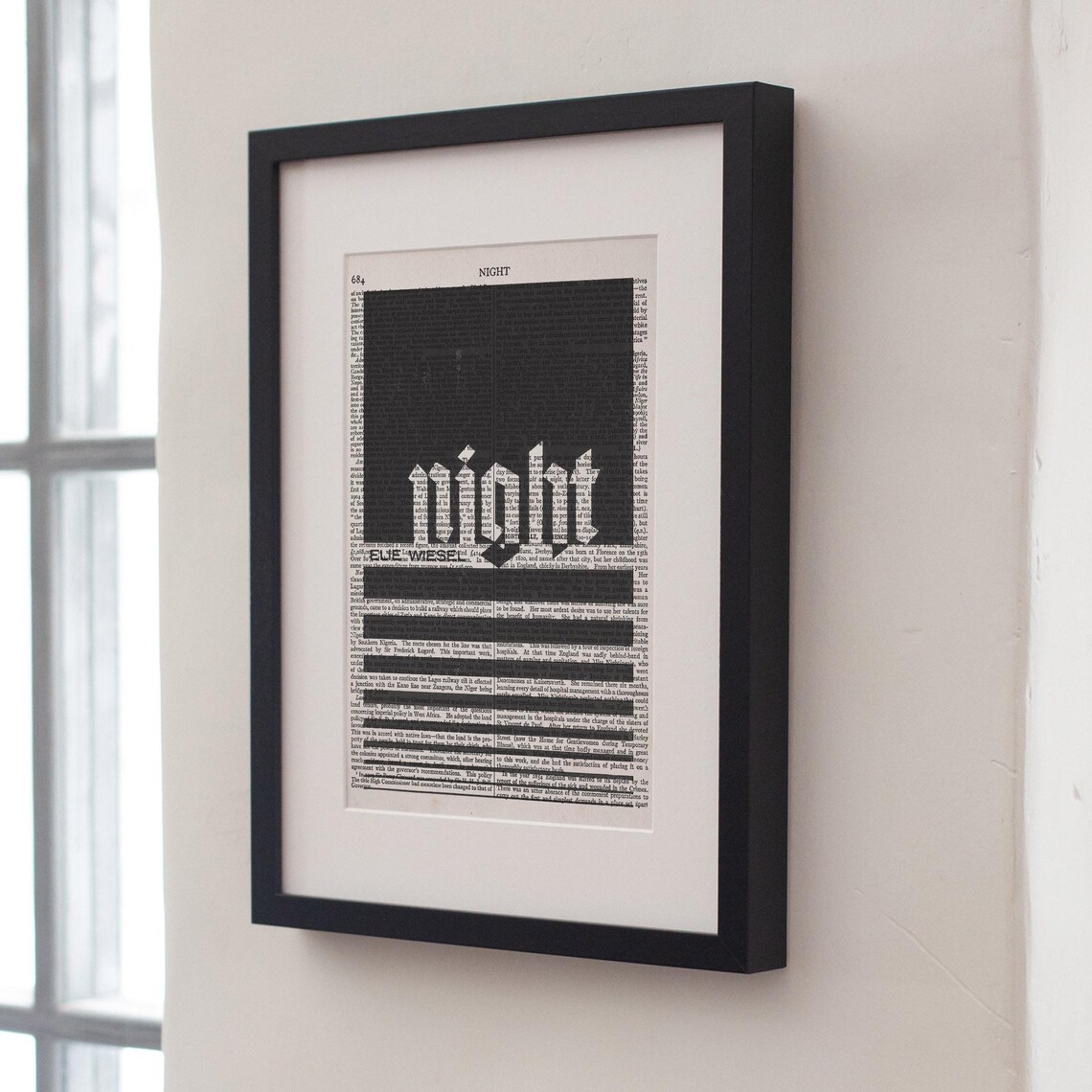 Elie Wiesel Night Encyclopedia Dictionary Page Bold Typography Wall Art Poster - Image 4