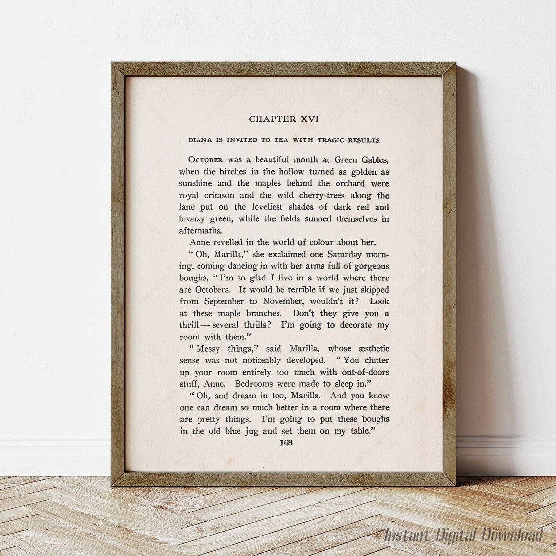 Anne Of Green Gables October Quote Wall Art Print