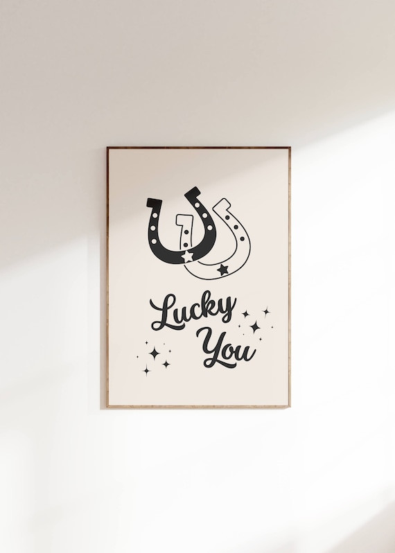 Lucky You Western Cowgirl Retro Art Print