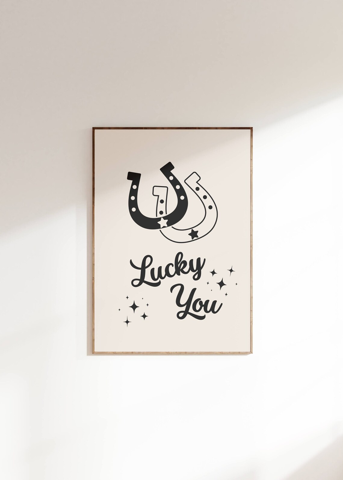 Lucky You Western Cowgirl Retro Art Print