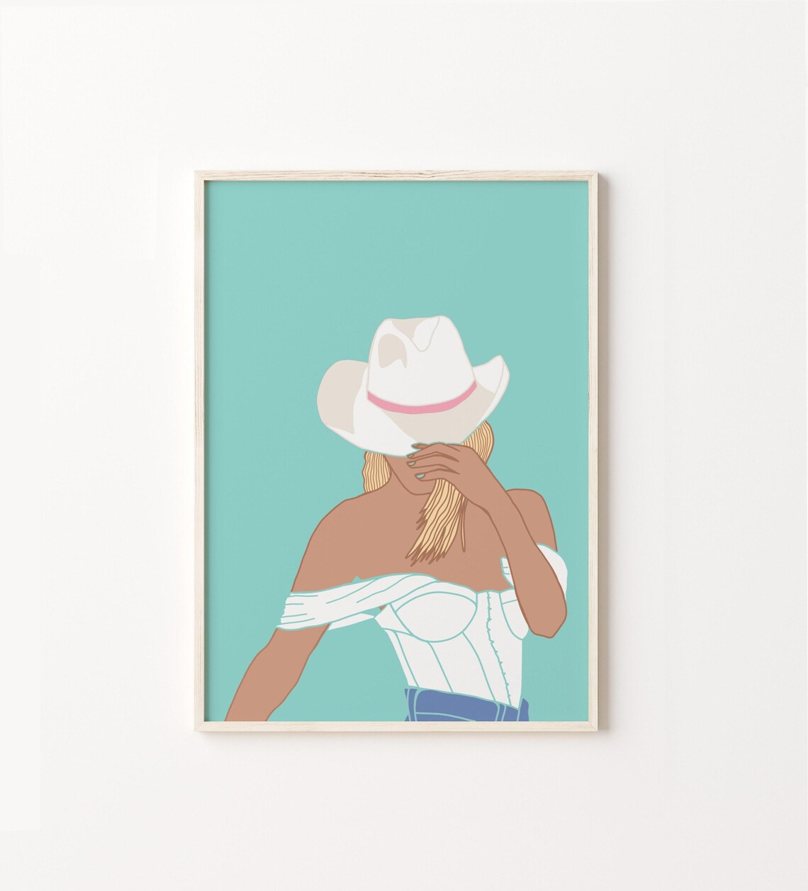 Cowgirl Turquoise Western Boho Art Print