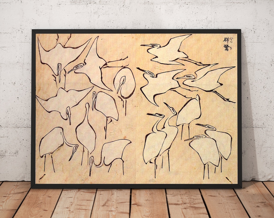 Katsushika Hokusai Japanese Crane Art Print