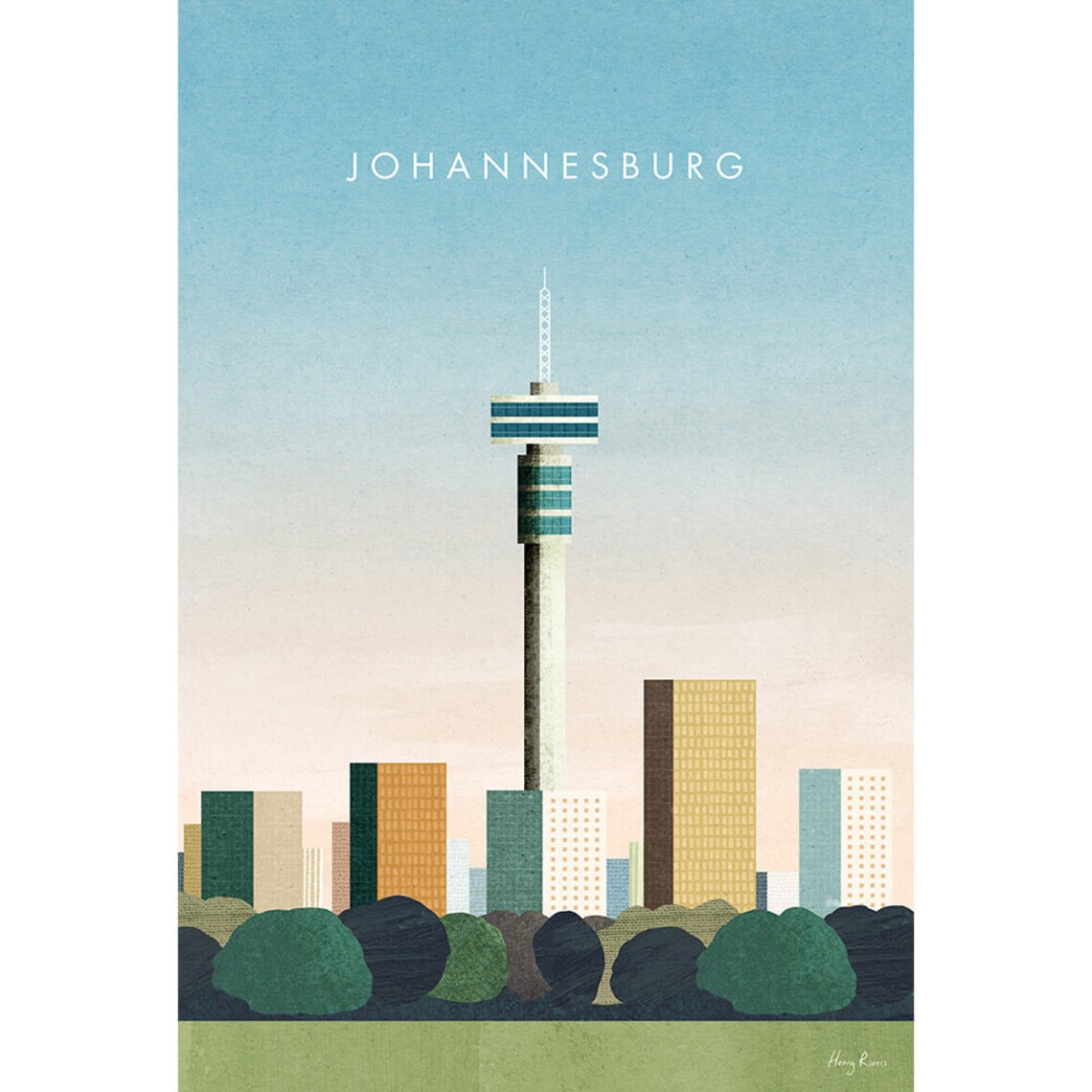 Johannesburg South Africa Travel Poster, Henry Rivers - Image 3