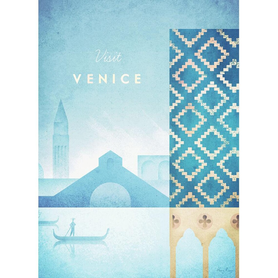 Venice Travel Poster, Minimalist Vintage Retro Style - Image 2