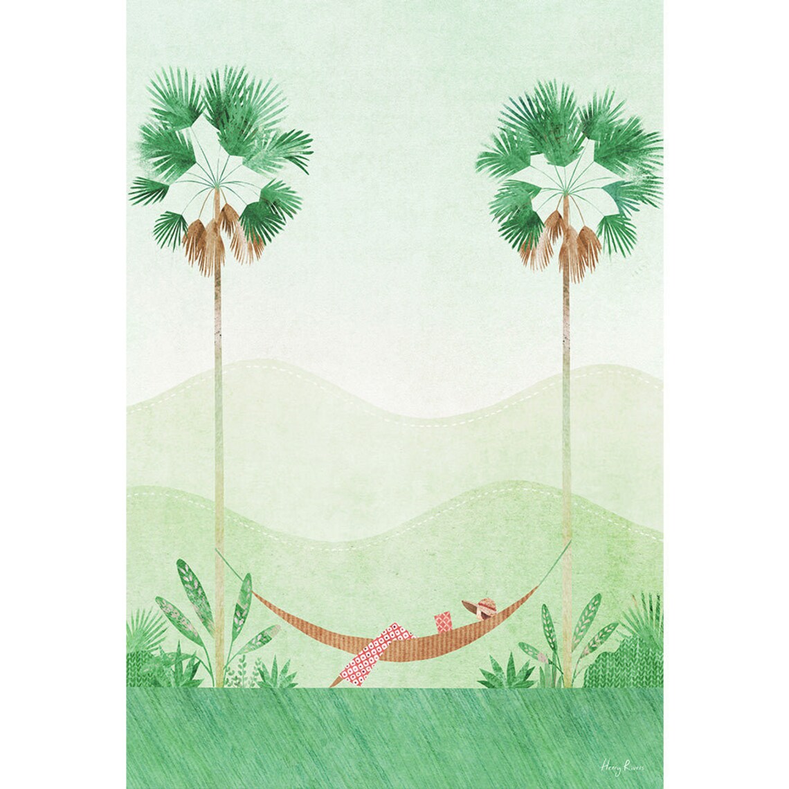 Tropical Girl Reading Art Print, Henry Rivers - Image 3