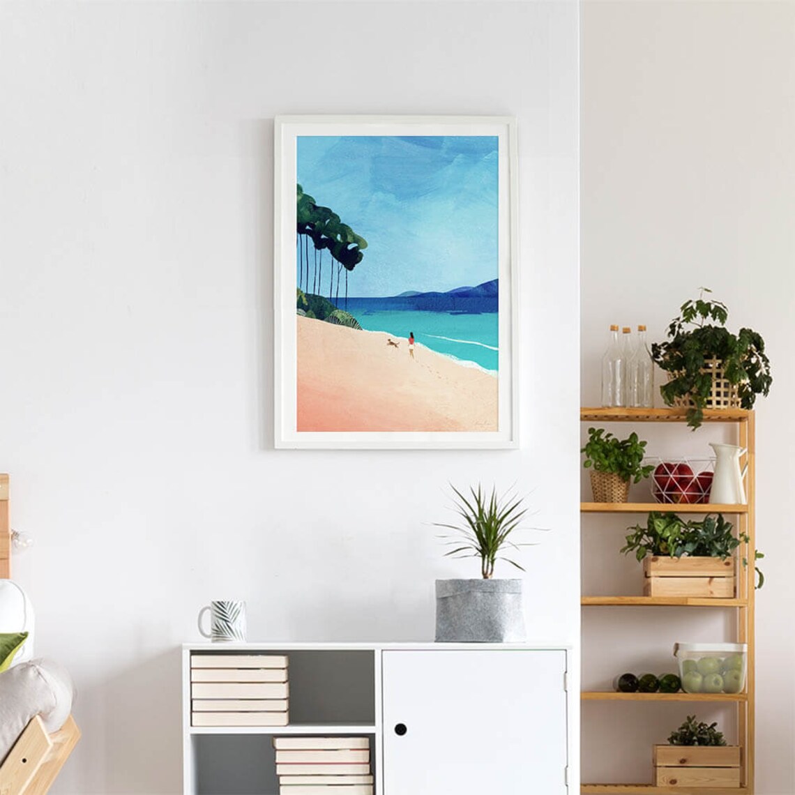 Beach Dog Walk Art Print by Henry Rivers - Image 4