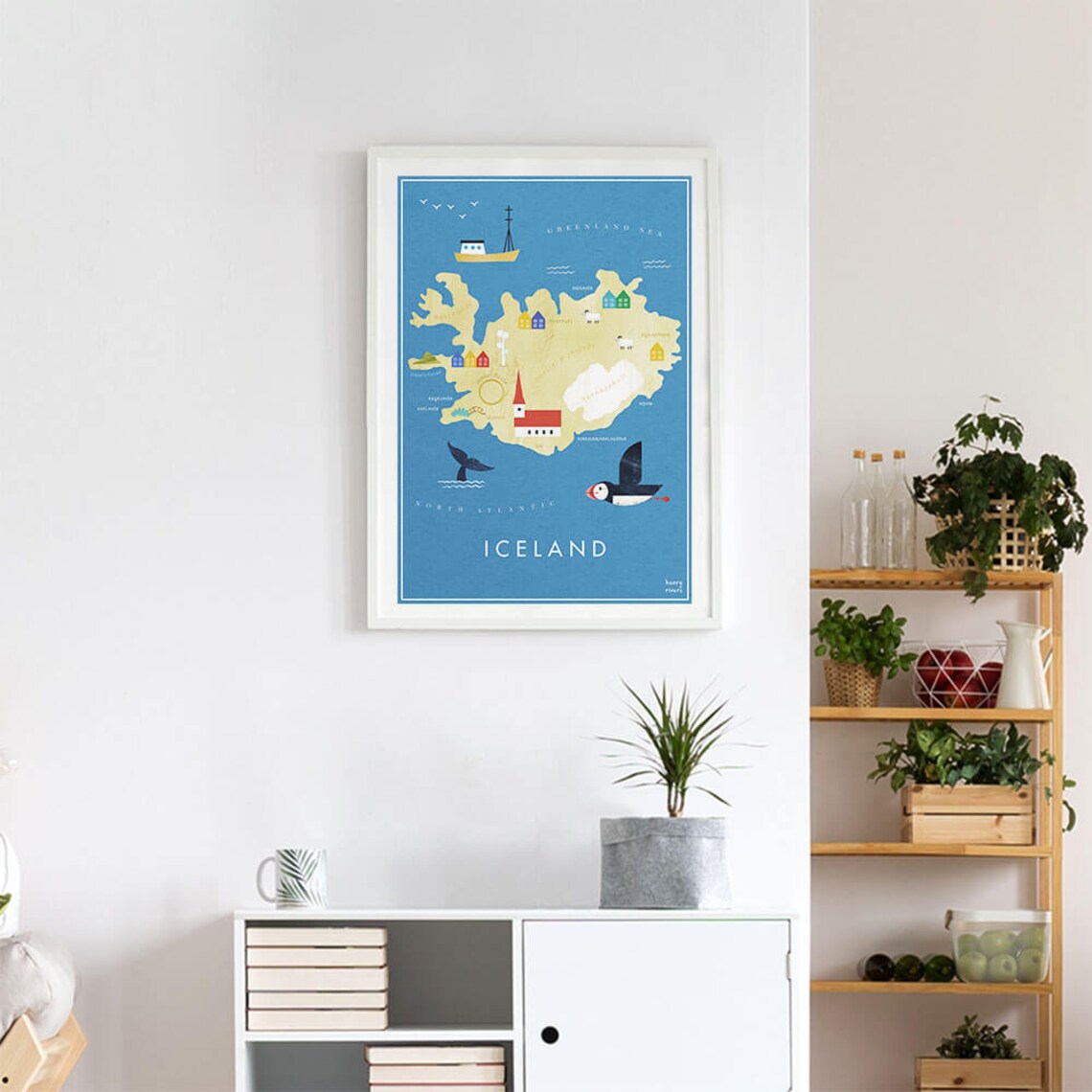 Iceland Illustrated Map Art Print By Henry Rivers - Image 3