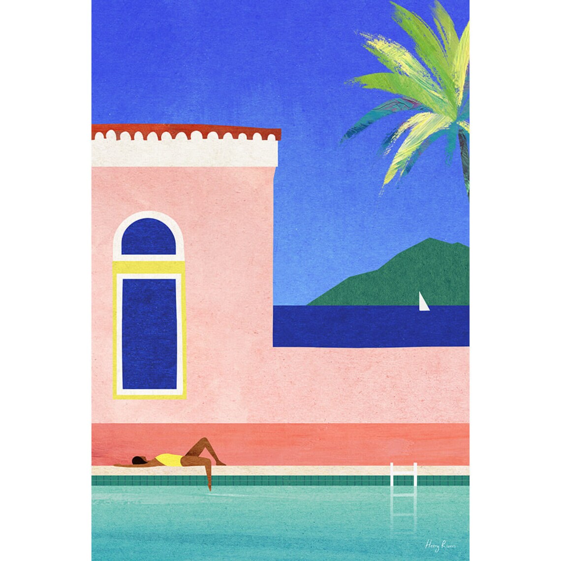 Swimming Pool Print by Henry Rivers, Summer Vacation - Image 3