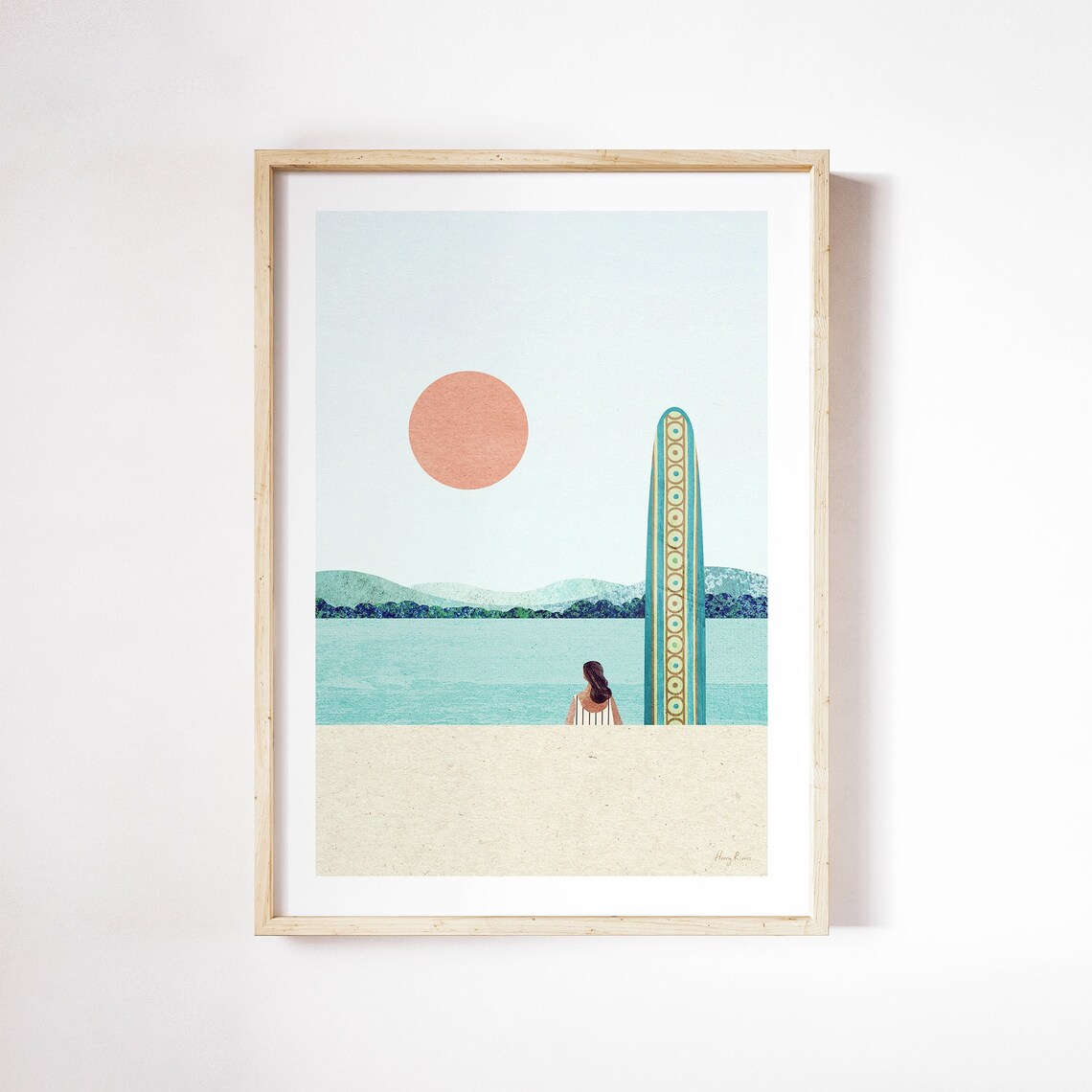 Surf Girl Print by Henry Rivers, Beach Poster