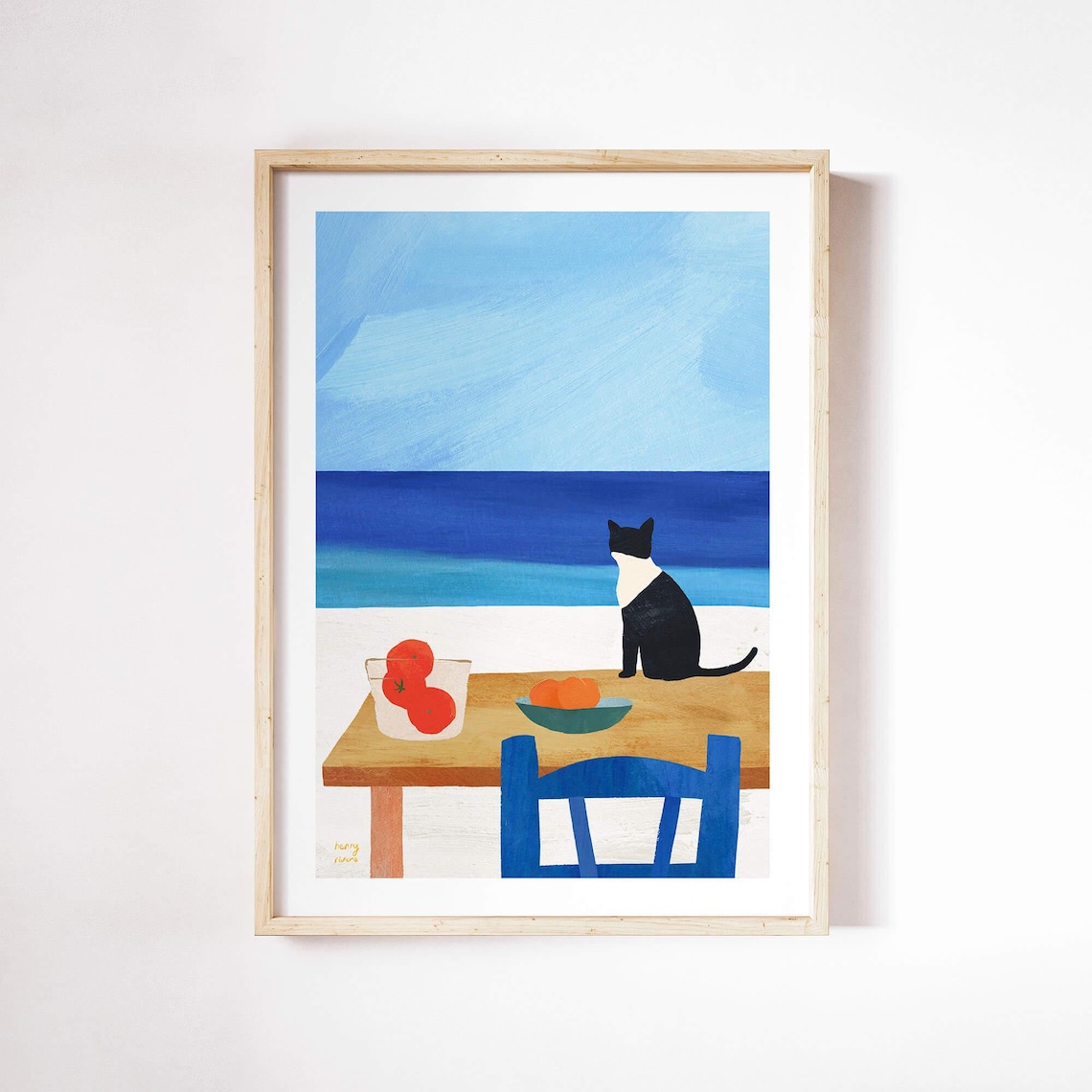 Cat At Lunch Table, Henry Rivers Vacation Poster