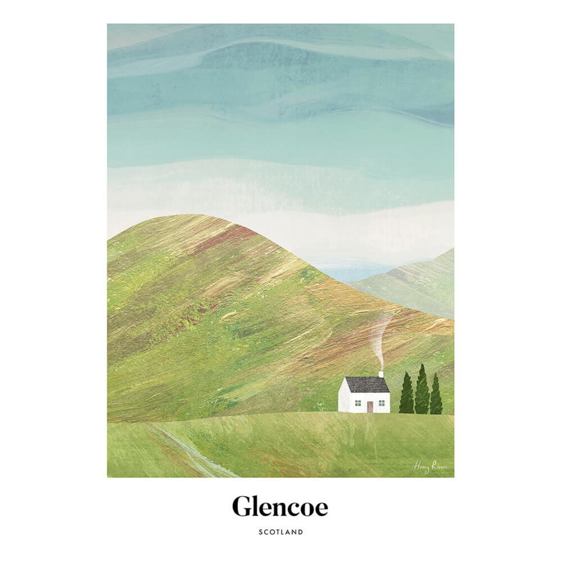Glencoe by Henry Rivers, Landscape Art Print - Image 3