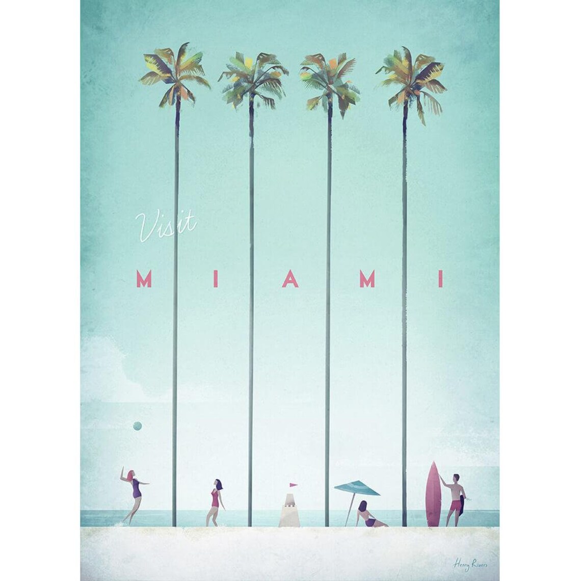 Miami Vintage Retro Travel Poster Art Print - Image 2