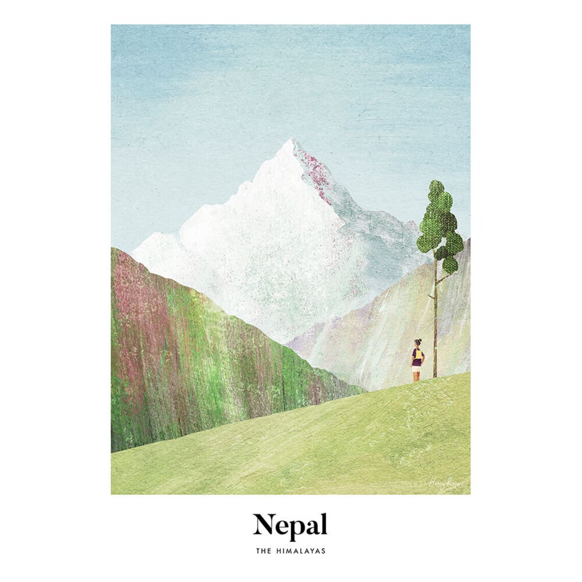 Nepal By Henry Rivers, Travel Poster Art Print - Image 3